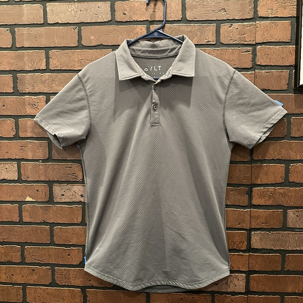 Bylt XDC Short Sleeve Polo Shirt Men’s Small Gray Microdot Stretch Golf Tech